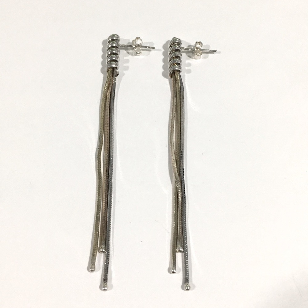 Vintage Sterling Silver Two Tone Earrings